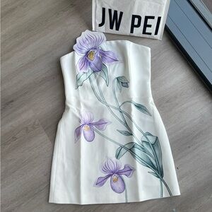 JW PEI White and Purple Floral Mini Dress
